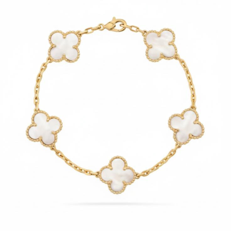 5 Clover Bracelet - Mother of Pearl